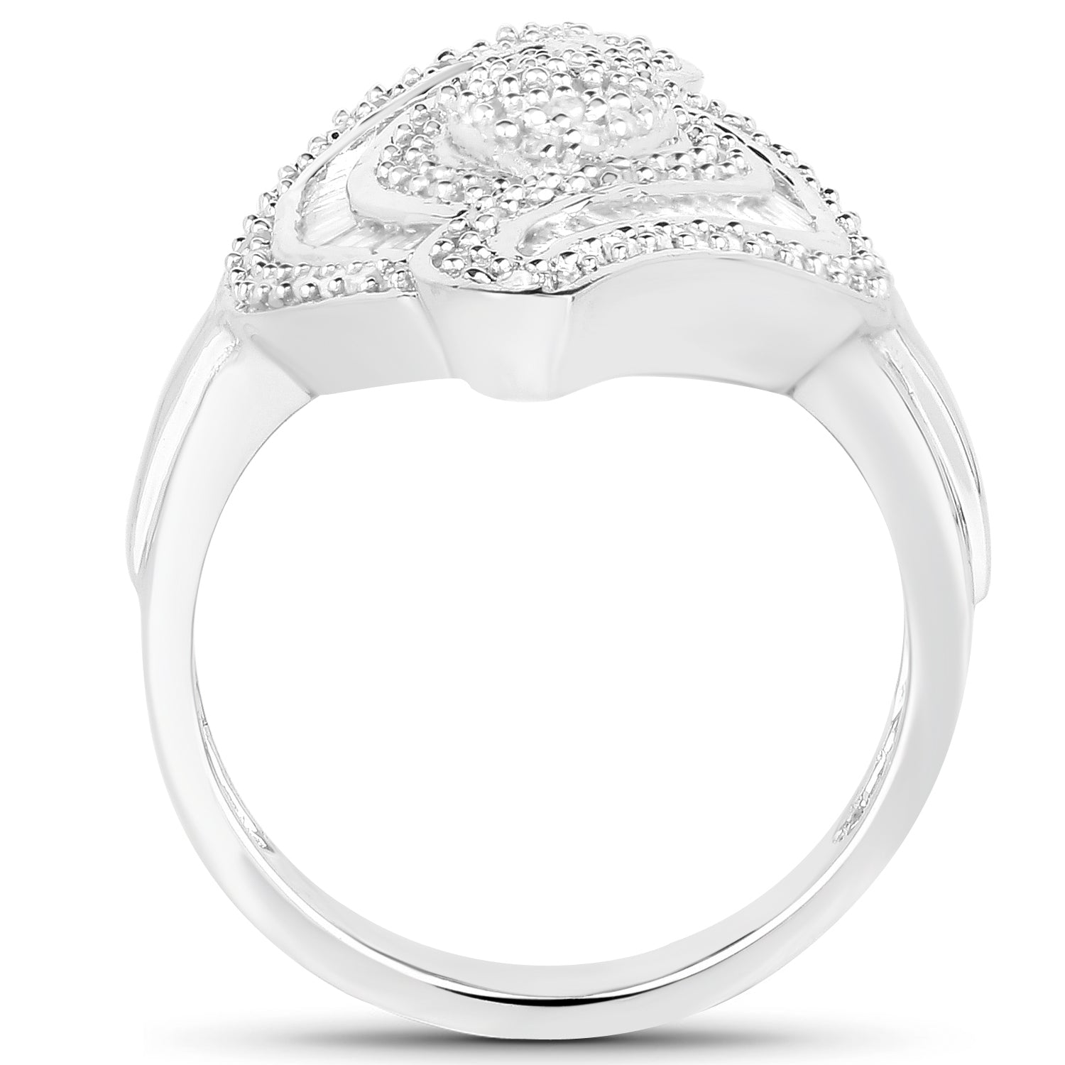 1.22 Carat Genuine White Diamond .925 Sterling Silver Ring Bids.com