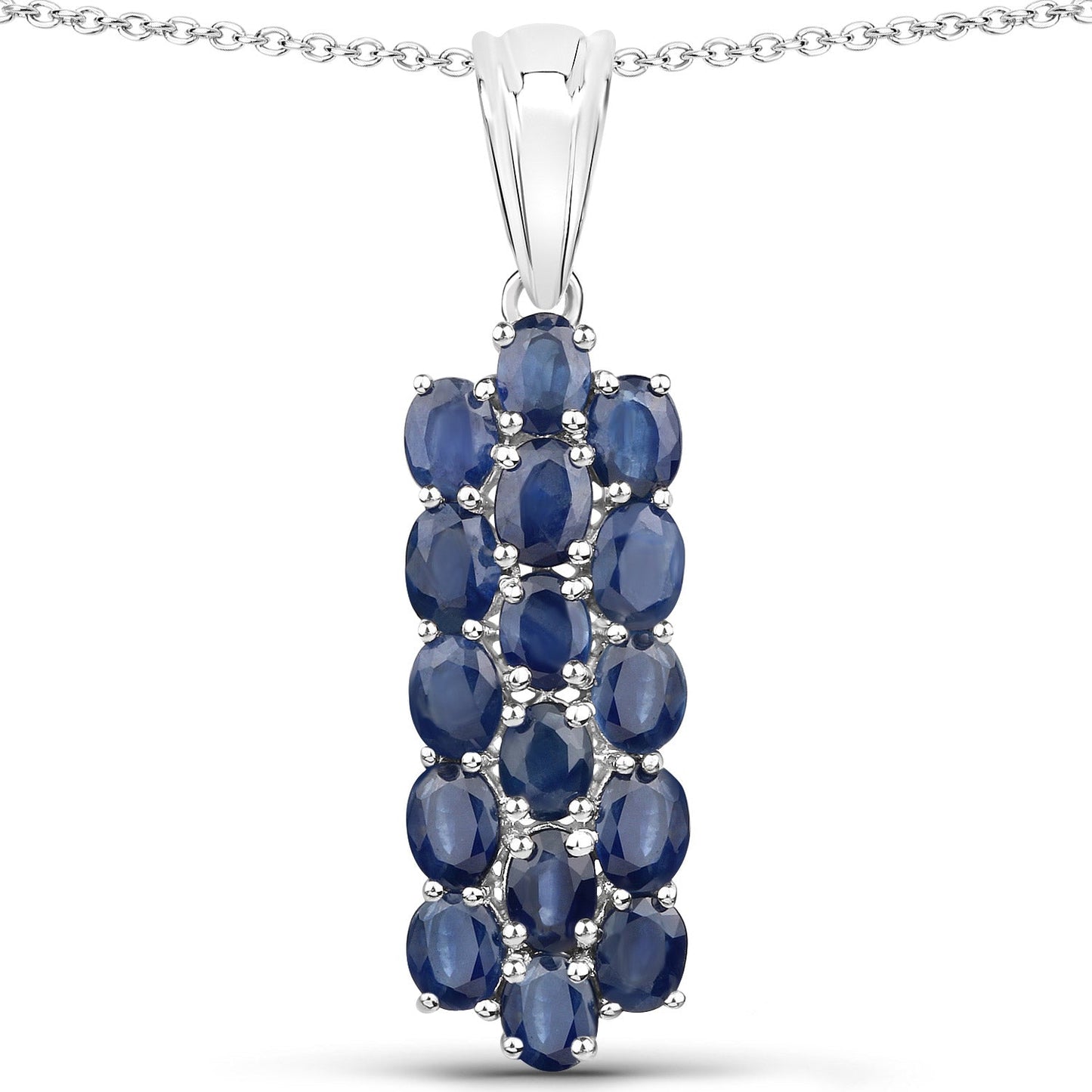 10.40 Carat Genuine Blue Sapphire .925 Sterling Silver 3 Piece Jewelry Set (Ring, Earrings, and Pendant w/ Chain) Bids.com