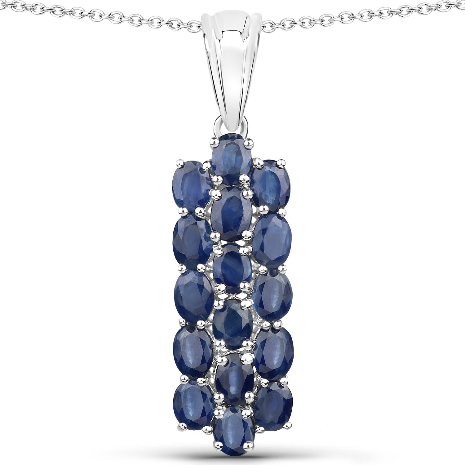 10.40 Carat Genuine Blue Sapphire .925 Sterling Silver 3 Piece Jewelry Set (Ring, Earrings, and Pendant w/ Chain) Bids.com