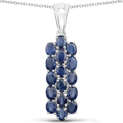 10.40 Carat Genuine Blue Sapphire .925 Sterling Silver 3 Piece Jewelry Set (Ring, Earrings, and Pendant w/ Chain) Bids.com