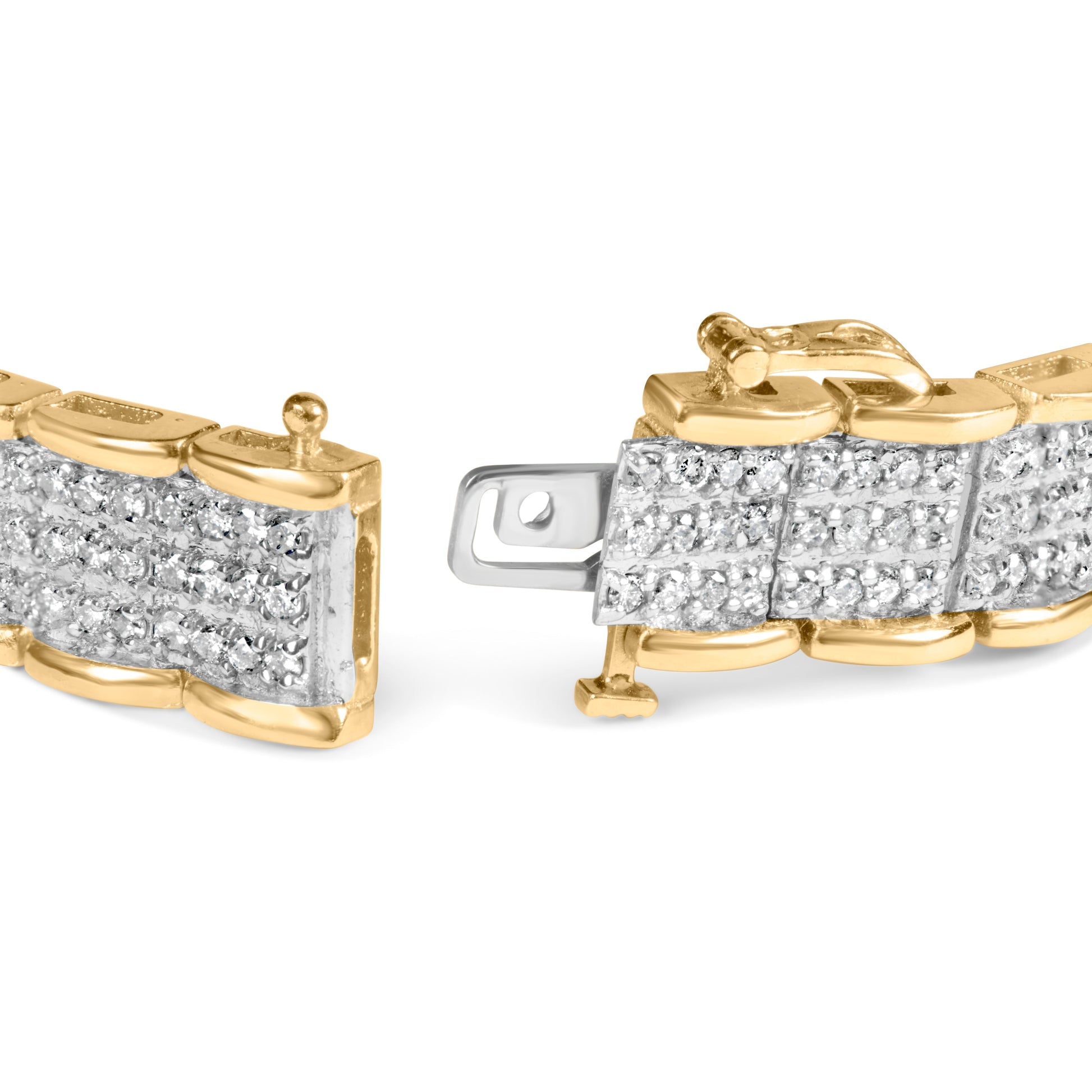 10K Yellow Gold 5.00 Cttw Round-Cut Diamond Link 7" Bracelet (J-K Color, I1-I2 Clarity) Bids.com