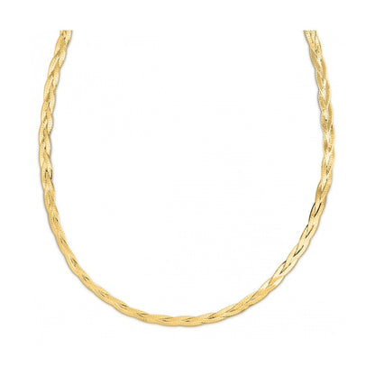14k Yellow Gold Braided Herringbone Chain (3.20 mm) Bids.com
