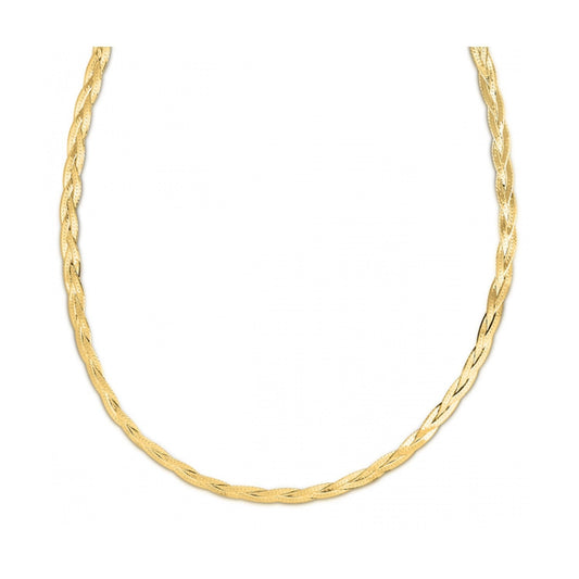 14k Yellow Gold Braided Herringbone Chain (3.20 mm) Bids.com