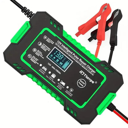 12V Intelligent Pulse Repair Smart Battery Charger with LCD Display DailySale
