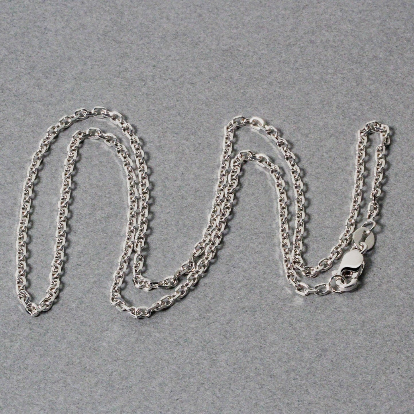 14k White Gold Diamond Cut Cable Link Chain 1.8mm Bids.com