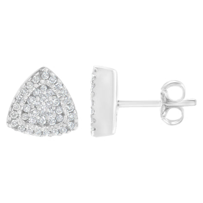 14K White Gold 1/2 cttw Trillion Shaped Diamond Stud Earrings (H-I Clarity, SI2-I1 Color) Bids.com