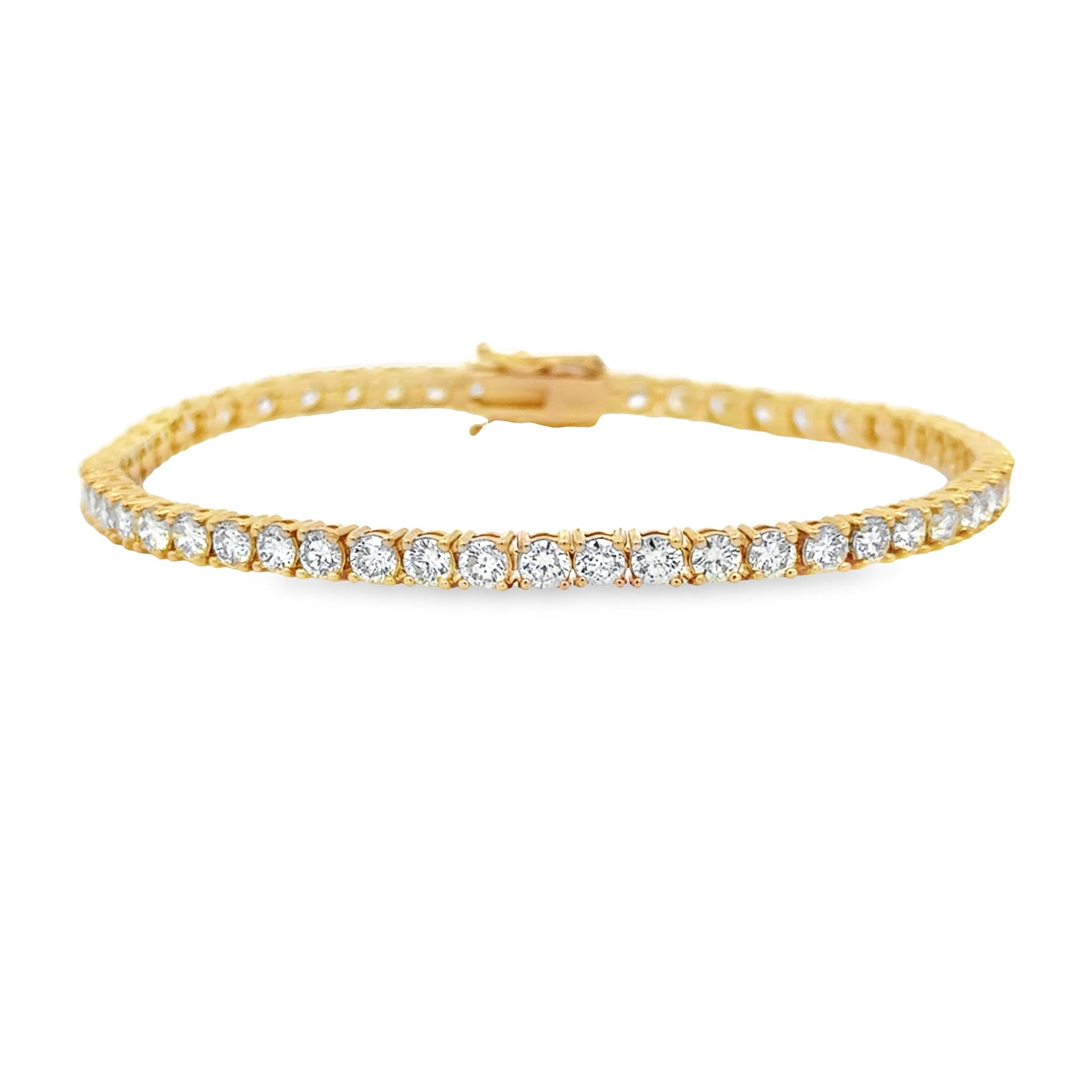 Natural 5.50ct Diamond Tennis Bracelet 18KT Yellow Gold Bids.com