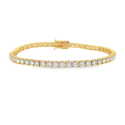 Natural 5.50ct Diamond Tennis Bracelet 18KT Yellow Gold Bids.com