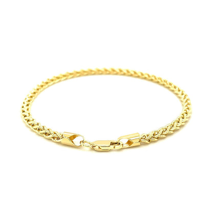 3.3mm 14k Yellow Gold Light Weight Wheat Bracelet Bids.com