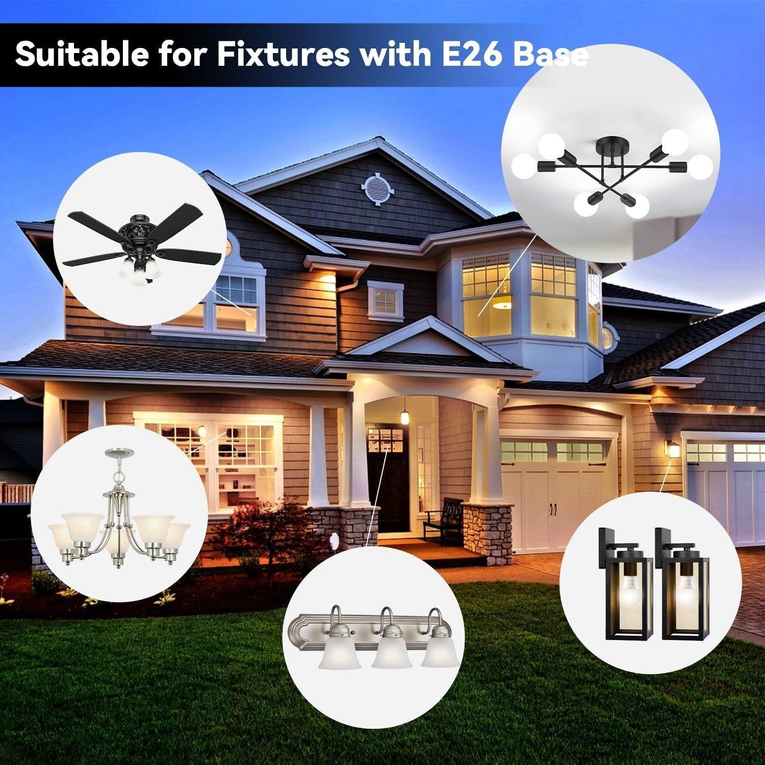 4-Pack A19 LED Light Bulbs, 60W Equivalent, Daylight, E26 Base, Non-Dimmable DailySale