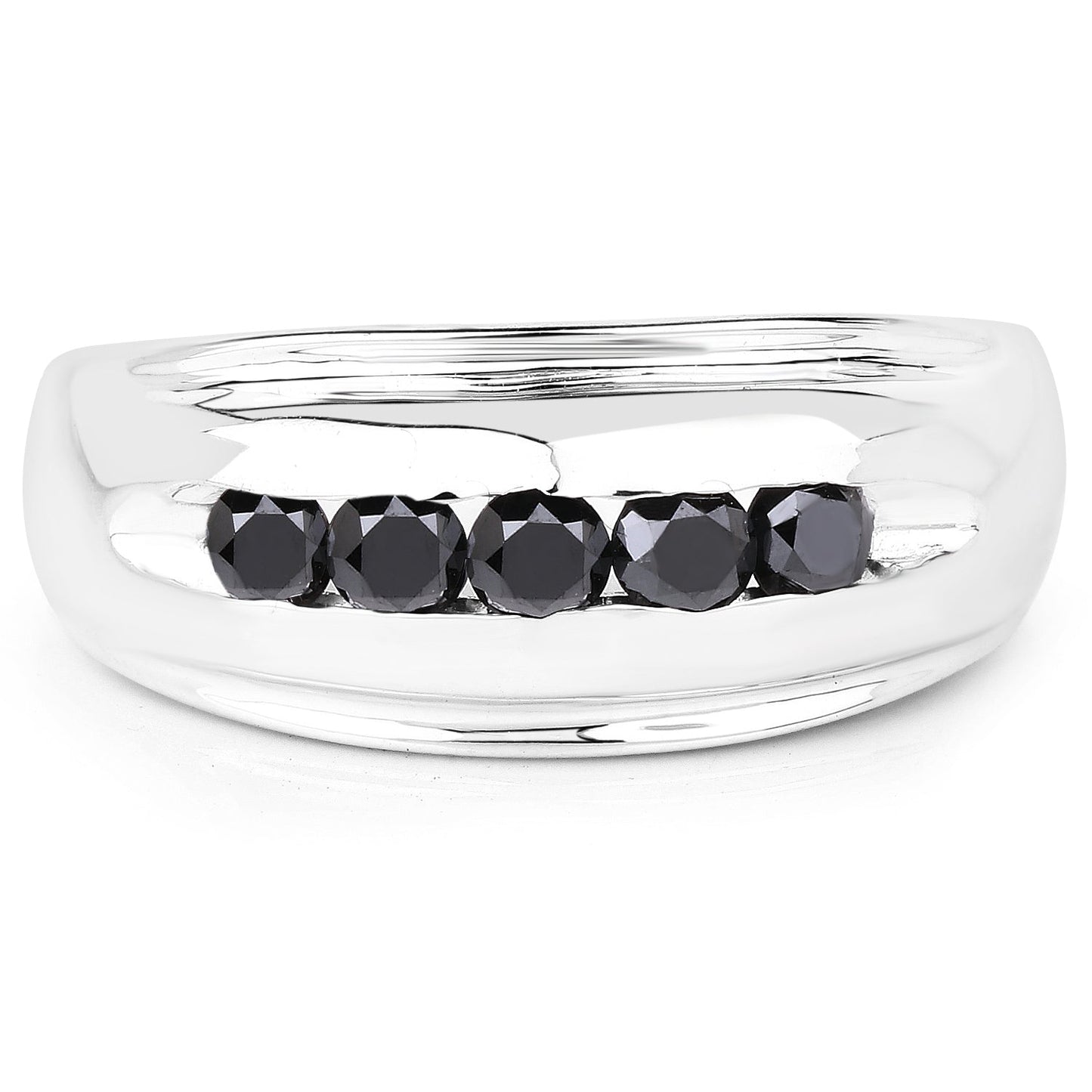 0.50 Carat Genuine Black Diamond .925 Sterling Silver Ring Bids.com