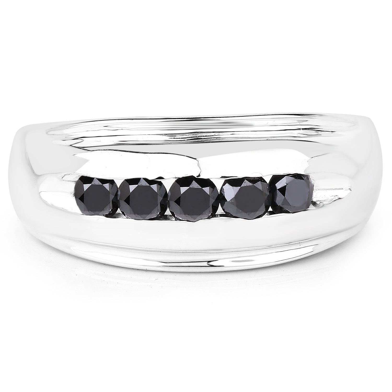0.50 Carat Genuine Black Diamond .925 Sterling Silver Ring Bids.com