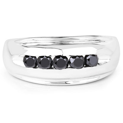 0.50 Carat Genuine Black Diamond .925 Sterling Silver Ring Bids.com