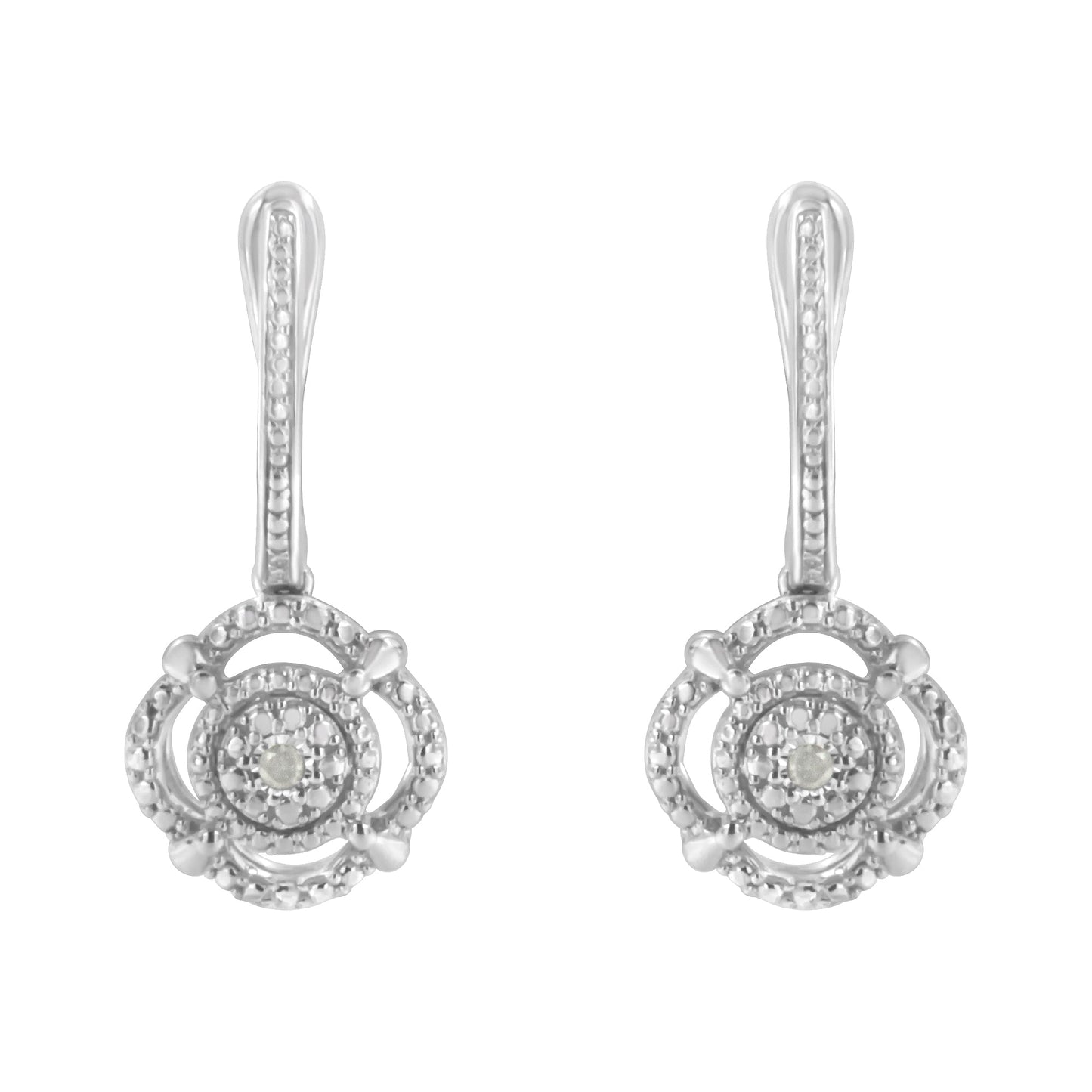.925 Sterling Silver Miracle-Set Diamond Accent Drop and Dangle Earrings (I-J Color, I3 Clarity) Bids.com