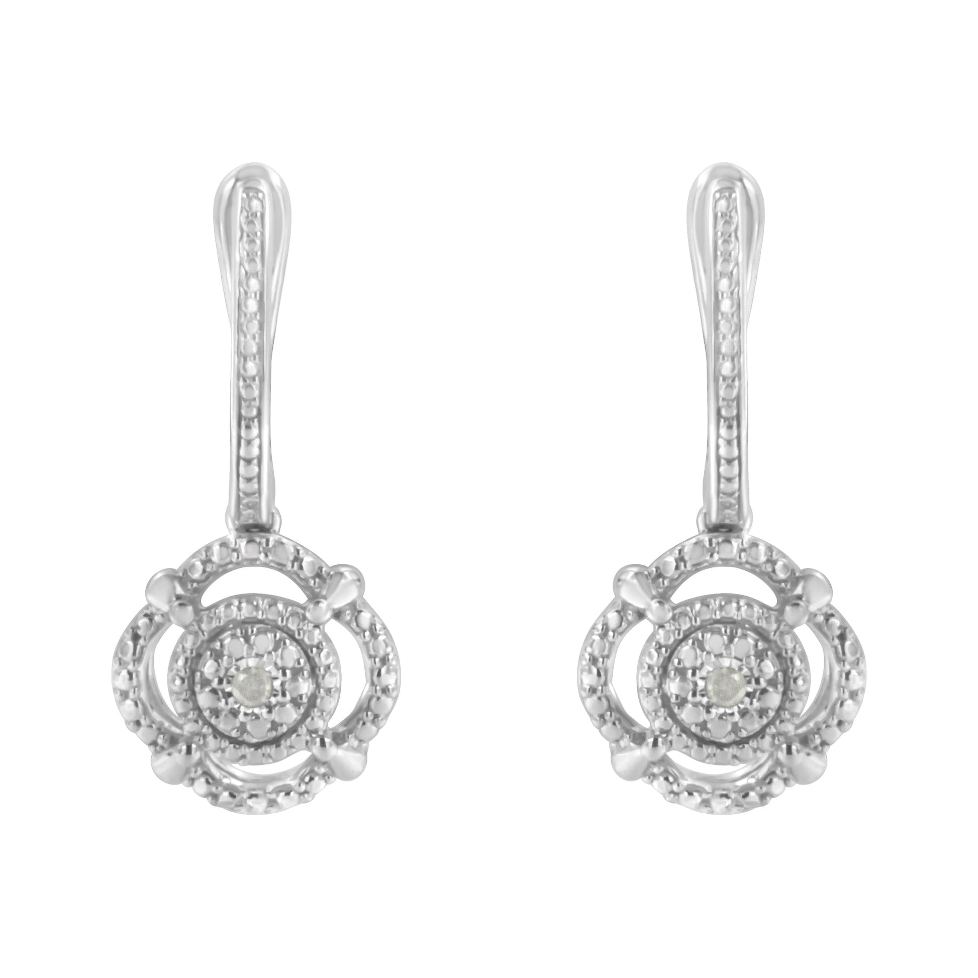 .925 Sterling Silver Miracle-Set Diamond Accent Drop and Dangle Earrings (I-J Color, I3 Clarity) Bids.com