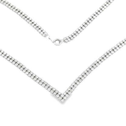 Natural 7.00ct Diamond Tennis Necklace 14KT White Gold Bids.com