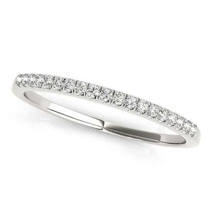 14k White Gold Scallop Pave Set Diamond Wedding Ring (1/8 cttw) Bids.com