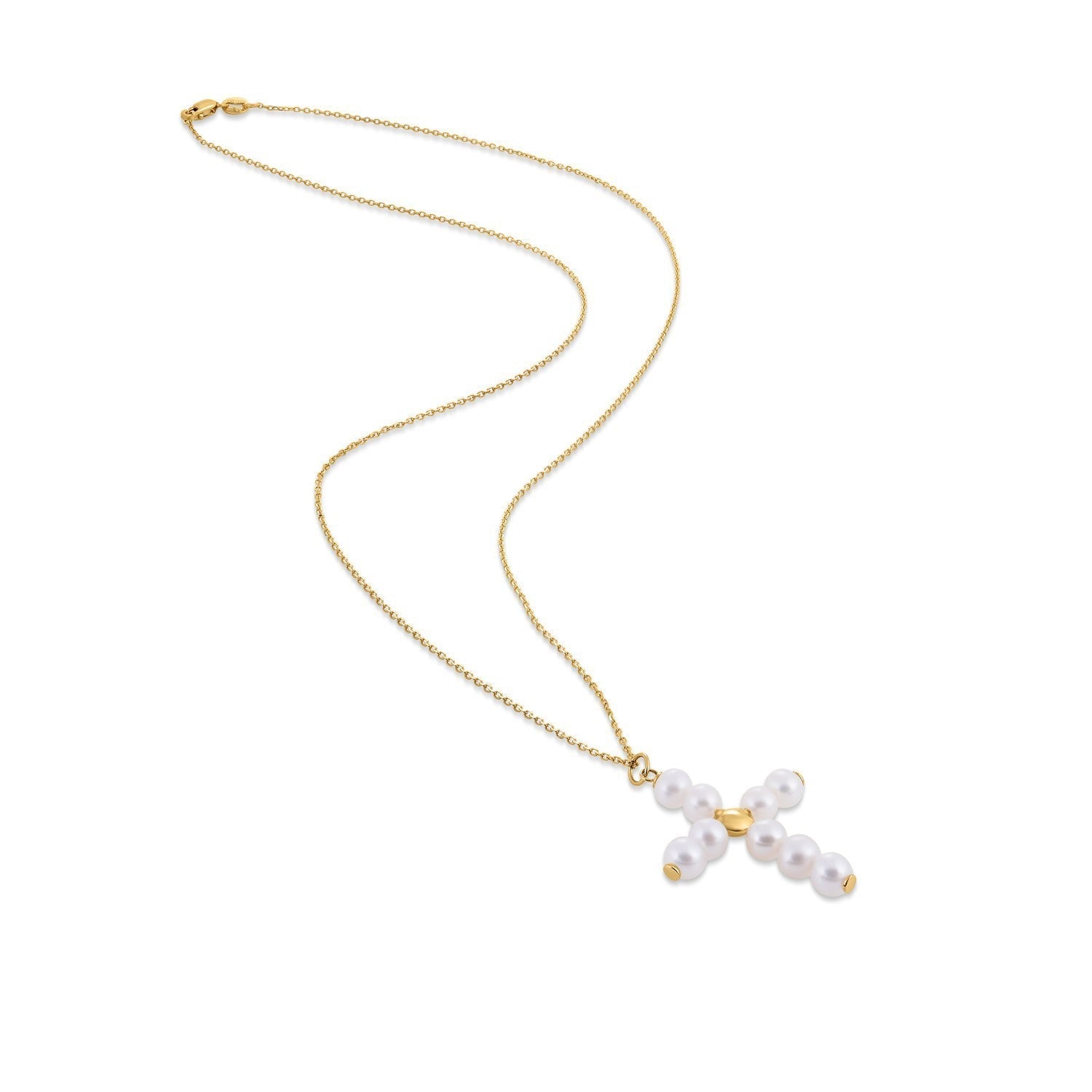 14k Yellow Gold Pearl Cross Pendant Bids.com