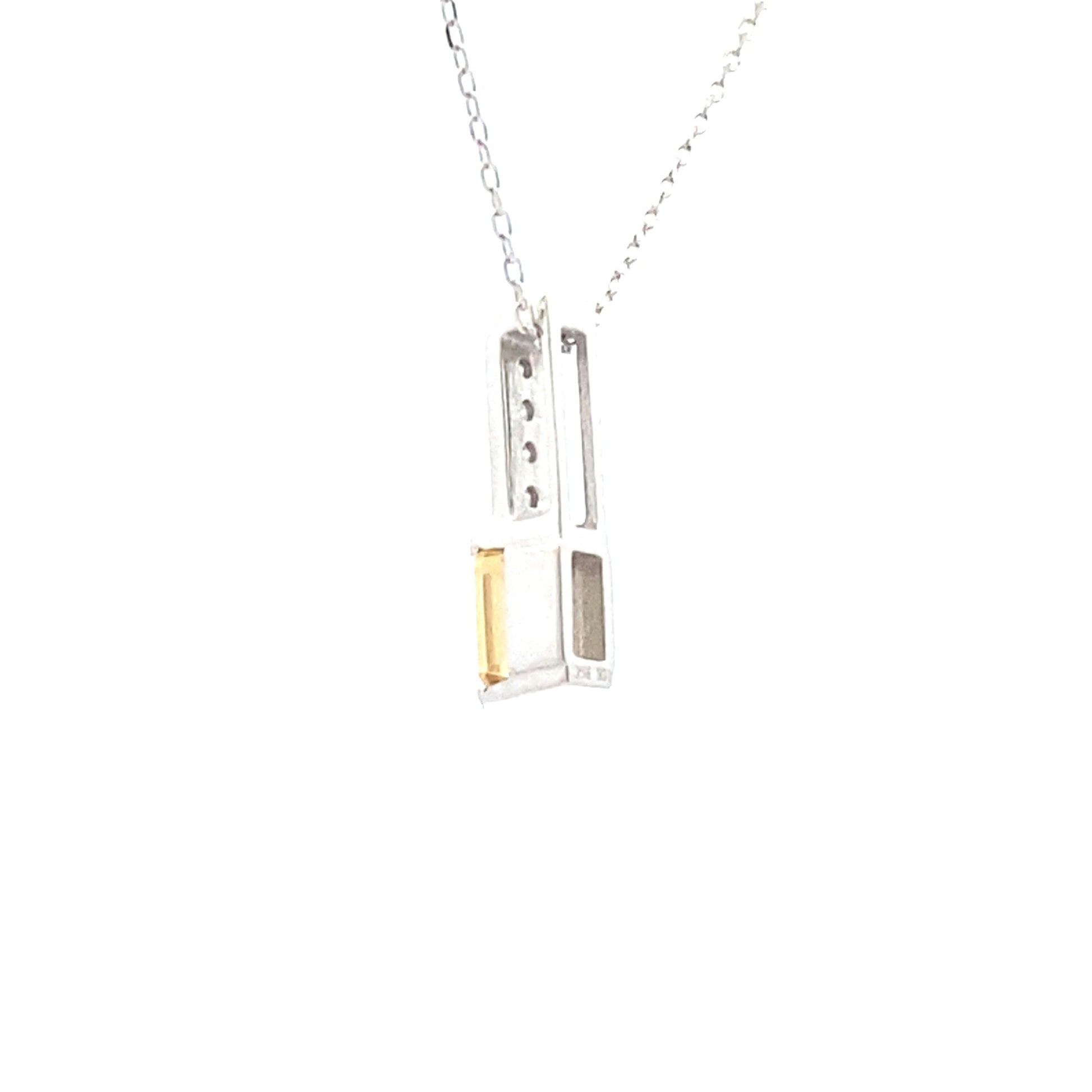 .06ct Citrine Diamond Fashion Pendants 10KT White Gold Bids.com