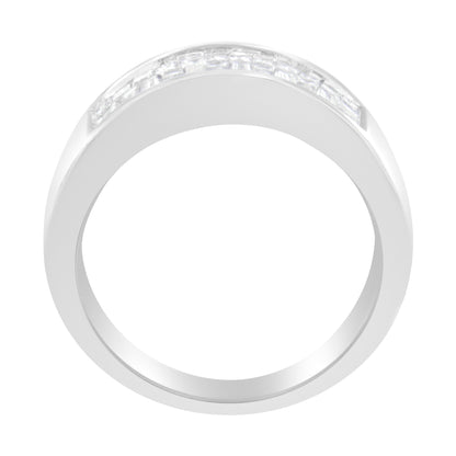 14K White Gold Princess and Baguette-cut Diamond Ring (1.0 Cttw, H-I Color, VS2-SI1 Clarity) - Size 6 Bids.com