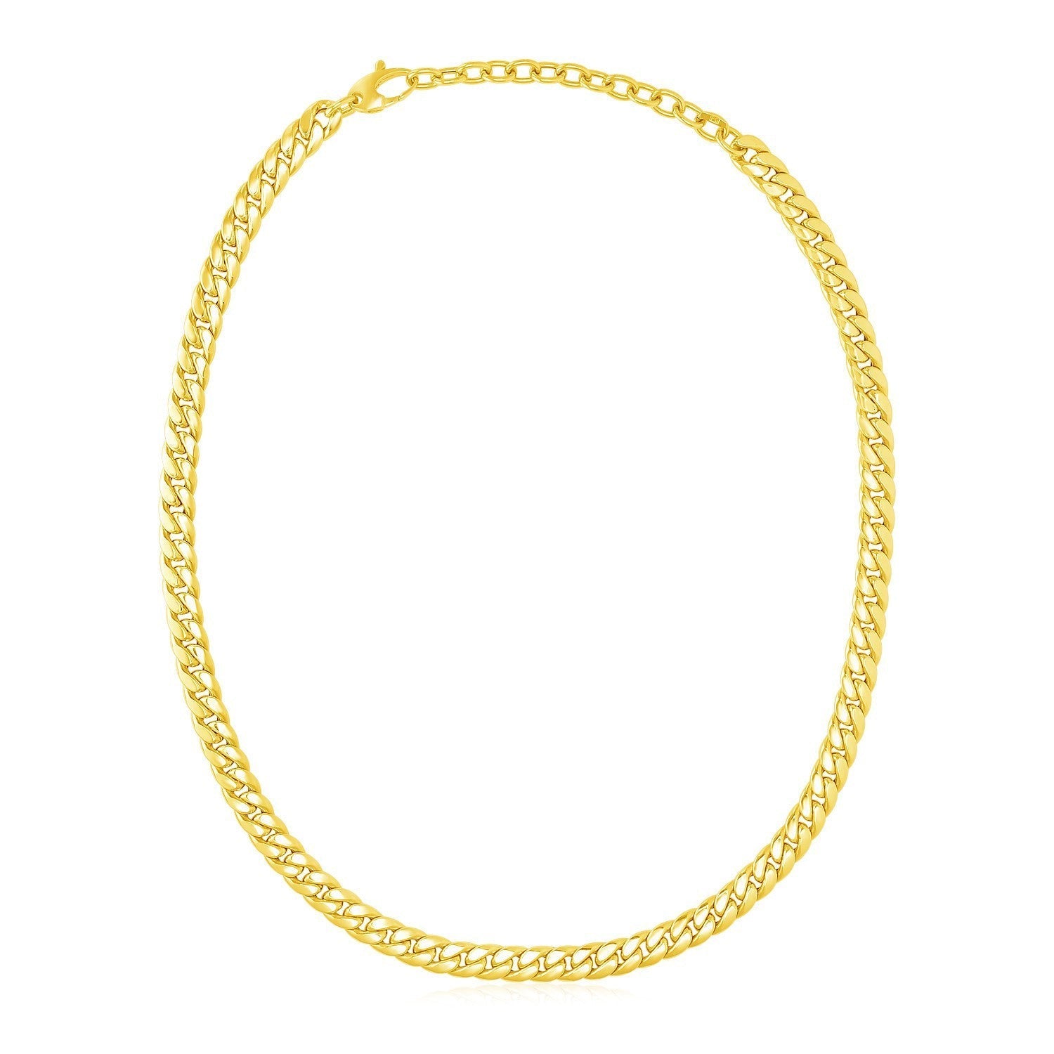 14k Yellow Gold Cuban Chain Choker Necklace Bids.com