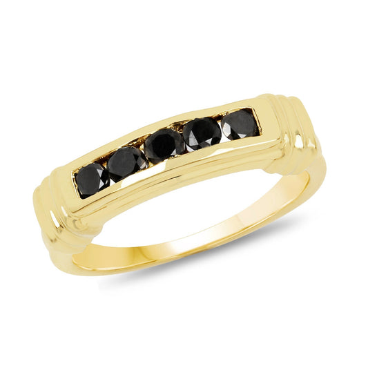 0.50 Carat Genuine Black Diamond .925 Sterling Silver Ring Bids.com