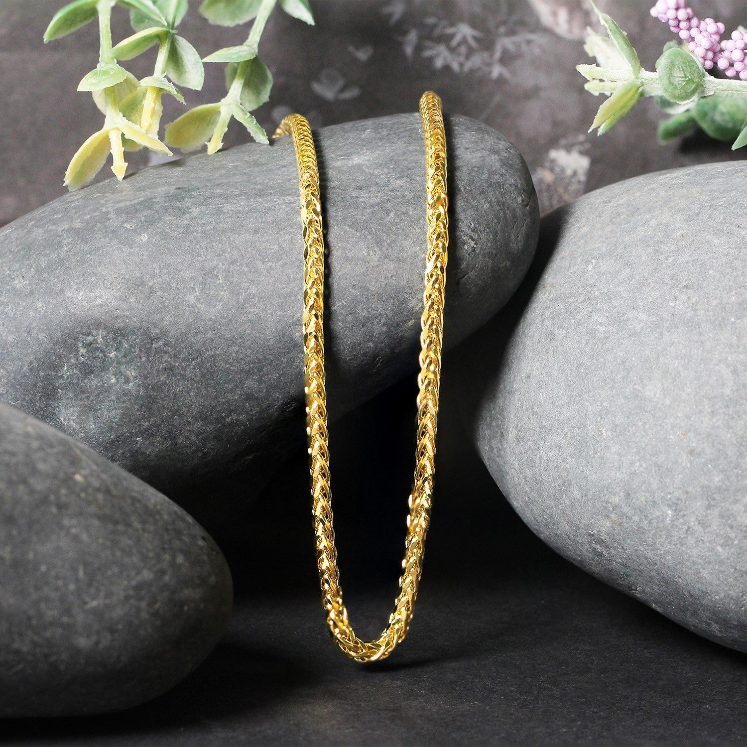 2.7mm 14k Yellow Gold Lite Diamond Cut Round Franco Chain Bids.com