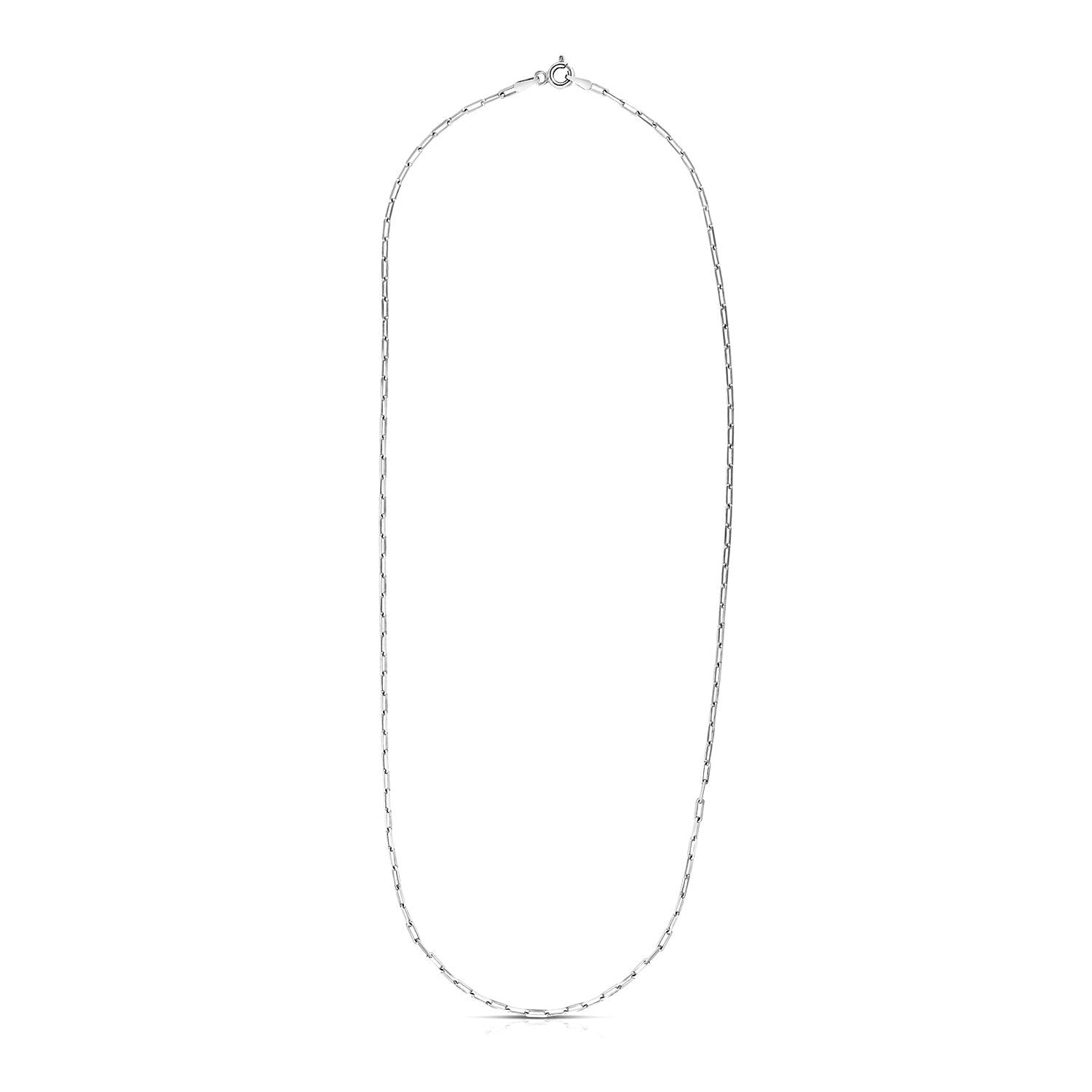 Sterling Silver Rhodium Plated Paperclip Chain (1.8 mm) Bids.com