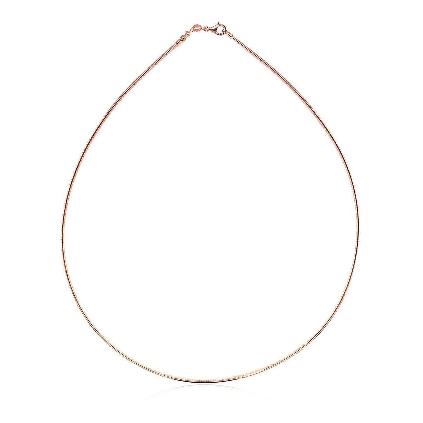 14k Rose Gold Necklace in a Round Omega Chain Style Bids.com