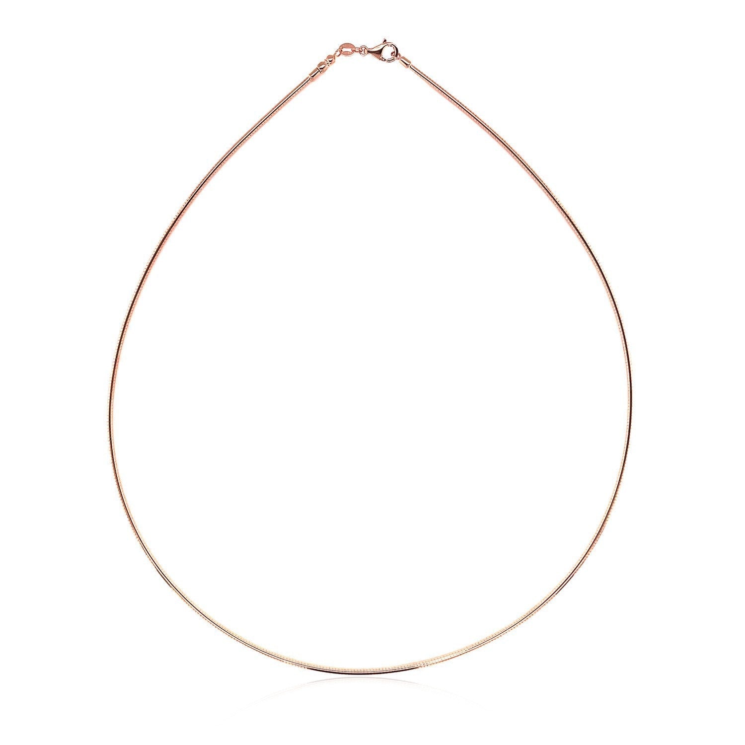 14k Rose Gold Necklace in a Round Omega Chain Style Bids.com