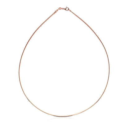 14k Rose Gold Necklace in a Round Omega Chain Style Bids.com