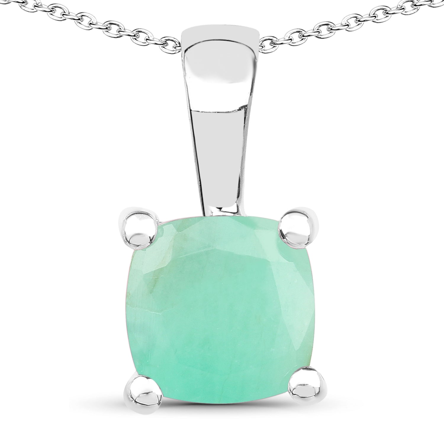 3.00 Carat Genuine Emerald, Glass Filled Ruby & Glass Filled Sapphire .925 Sterling Silver Pendant Bids.com