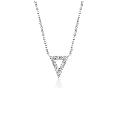 Diamond Inverted Triangle Pendant in 14k White Gold Bids.com
