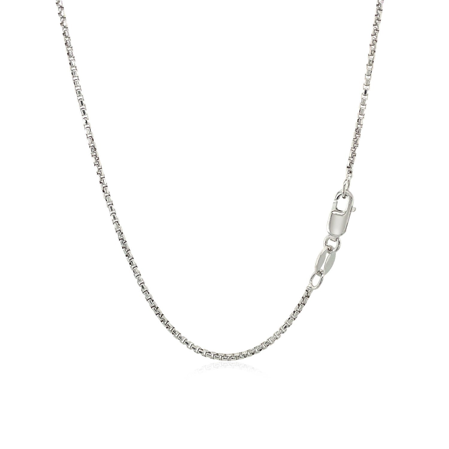 14k White Gold Round Box Chain 1.35 mm Bids.com