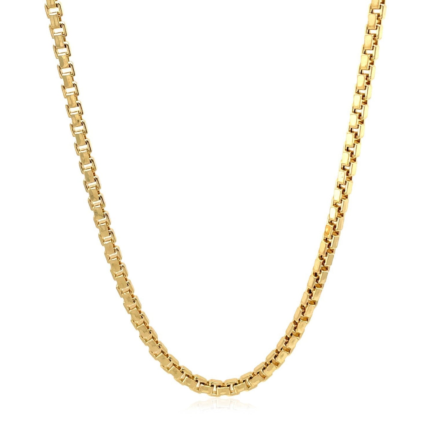 2.5mm 14k Yellow Gold Semi Solid Box Chain Bids.com