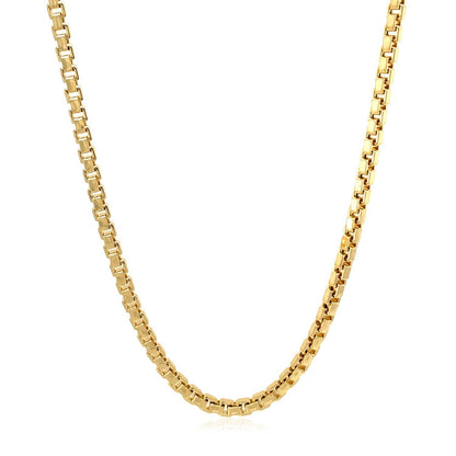 2.5mm 14k Yellow Gold Semi Solid Box Chain Bids.com