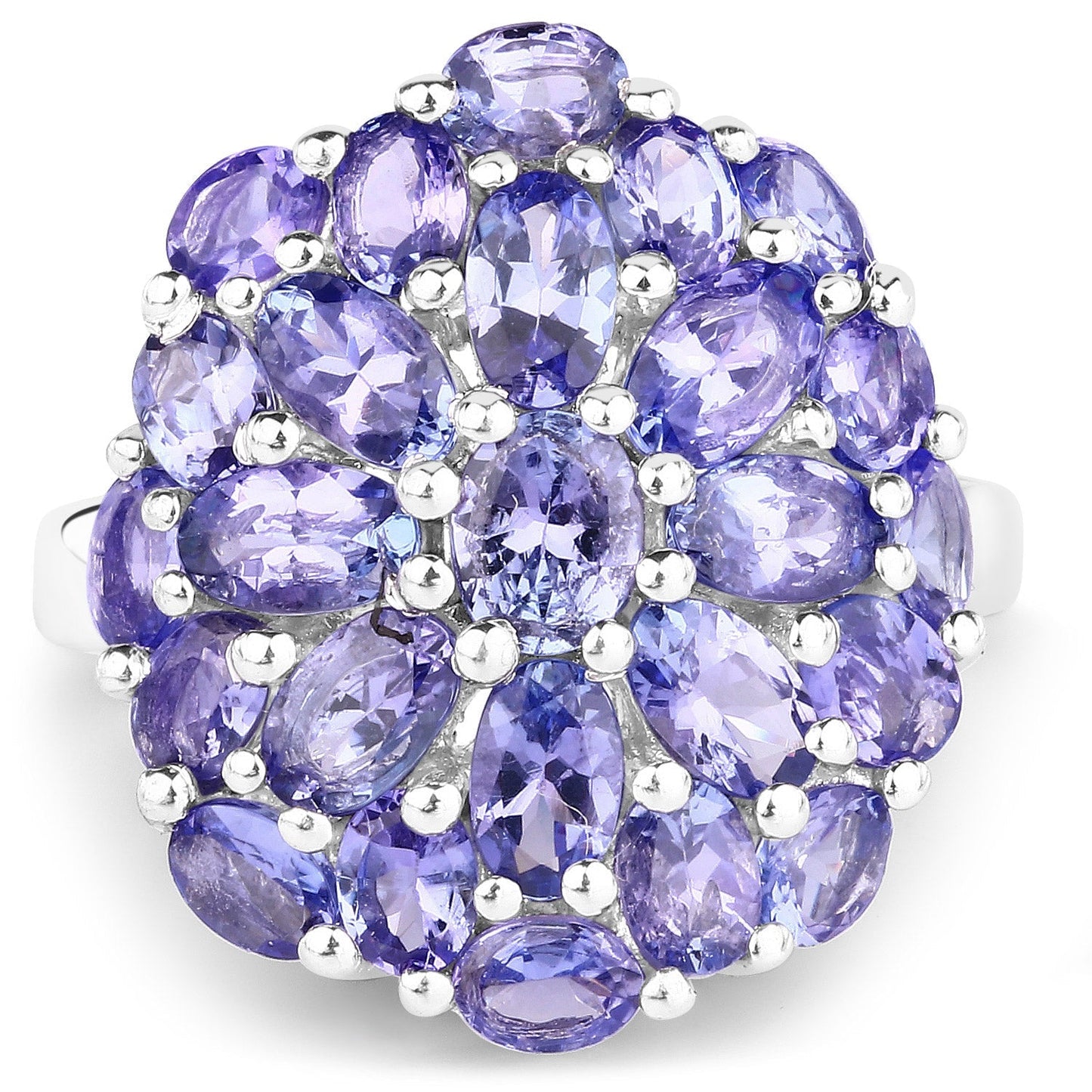 7.08 Carat Genuine Tanzanite .925 Sterling Silver Ring Bids.com