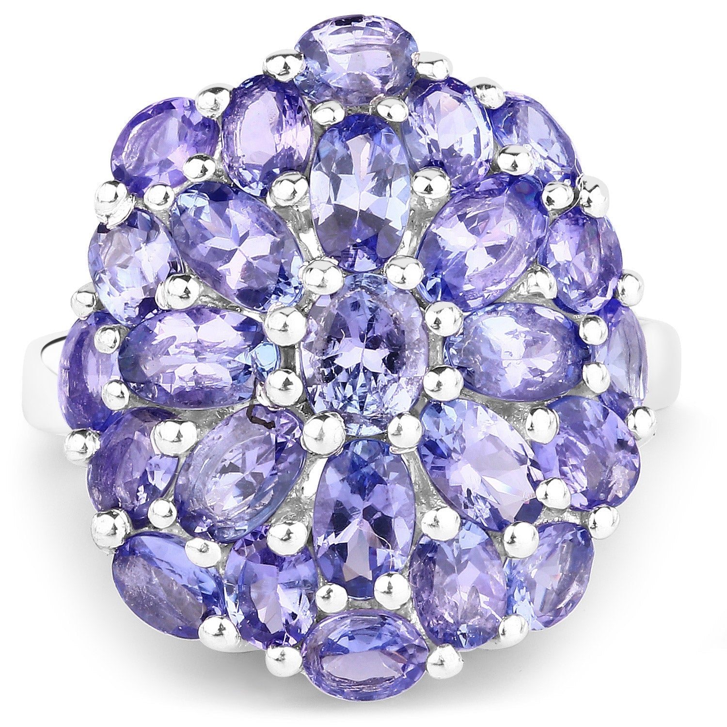 7.08 Carat Genuine Tanzanite .925 Sterling Silver Ring Bids.com