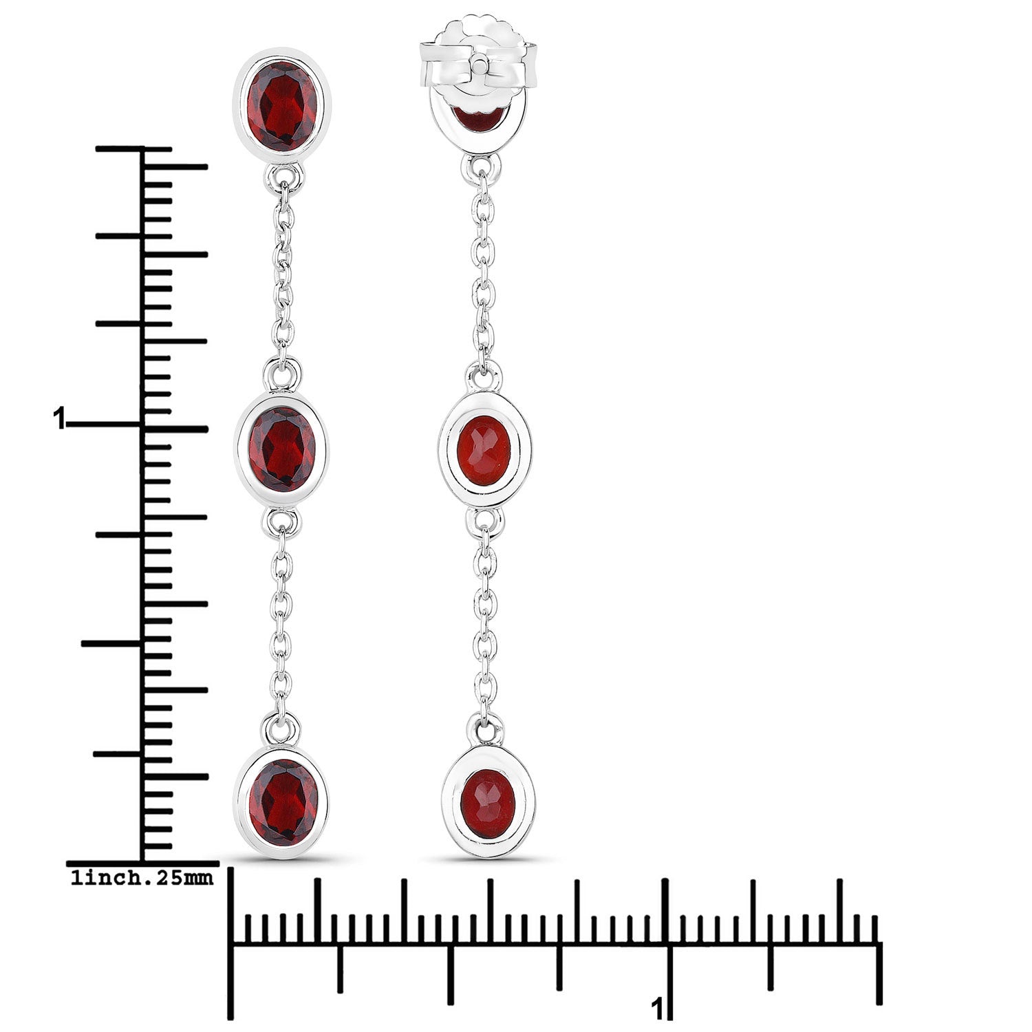2.70 Carat Genuine Garnet .925 Sterling Silver Earrings Bids.com