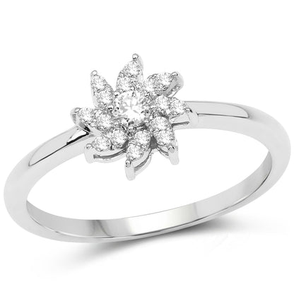 0.18 Carat Genuine White Diamond 14K White Gold Ring (E-F-G Color, SI Clarity) Bids.com