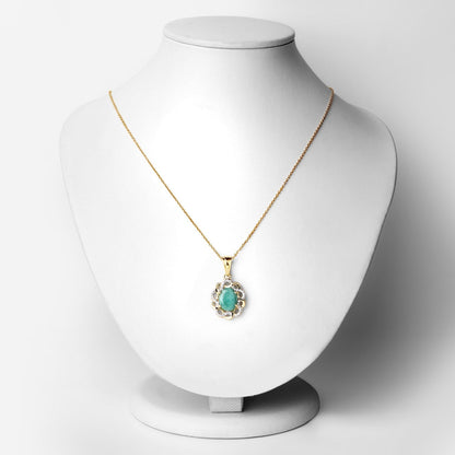 2.78 Carat Genuine Emerald and White Topaz .925 Sterling Silver Pendant Bids.com