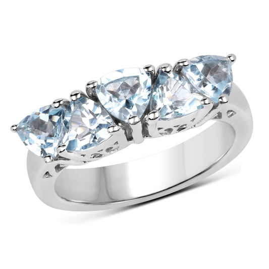 2.50 Carat Genuine Blue Topaz .925 Sterling Silver Ring Bids.com