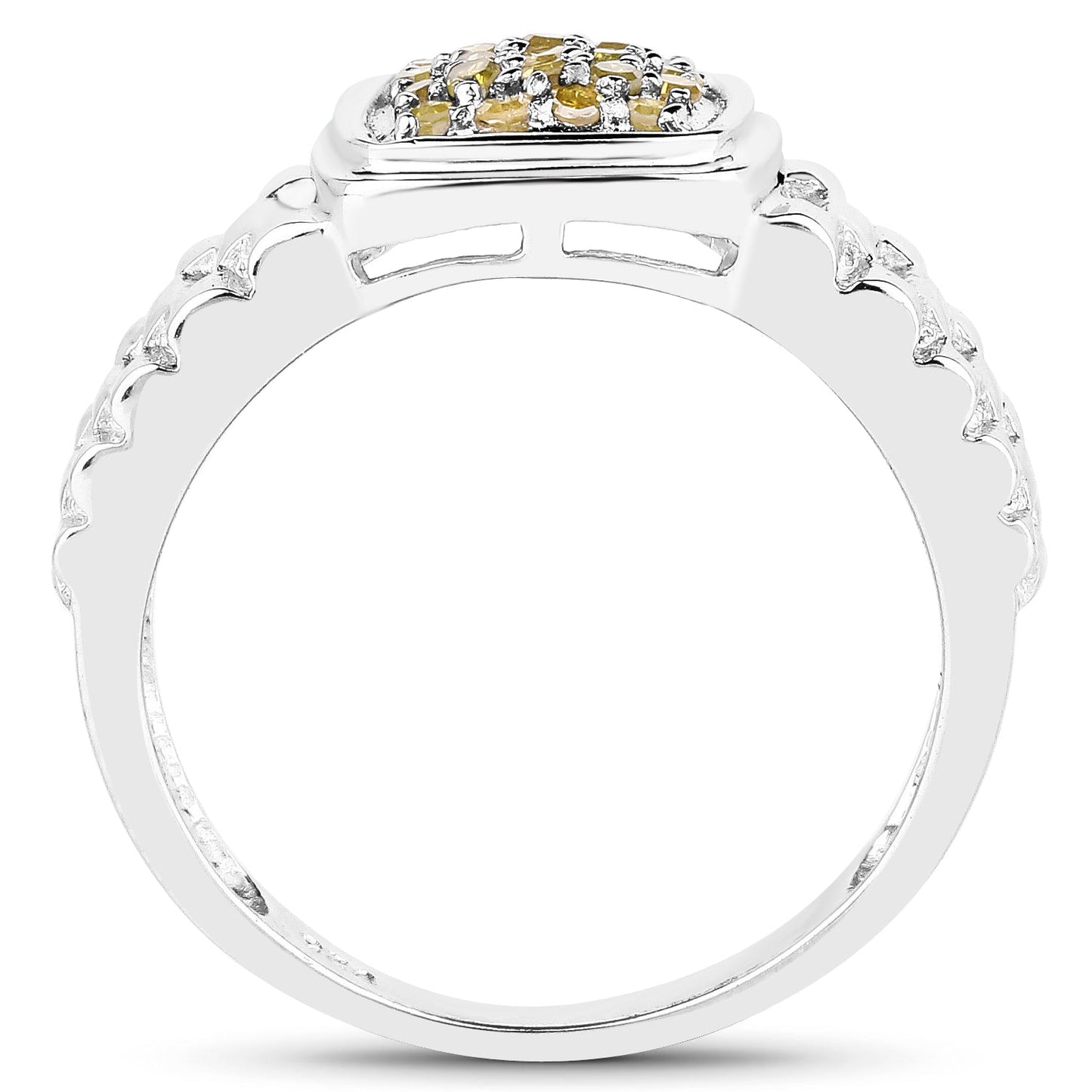 0.25 Carat Genuine Yellow Diamond .925 Sterling Silver Ring Bids.com