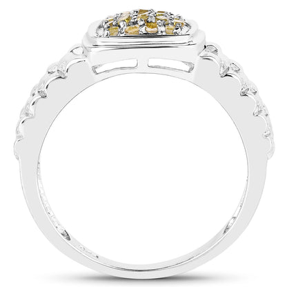 0.25 Carat Genuine Yellow Diamond .925 Sterling Silver Ring Bids.com
