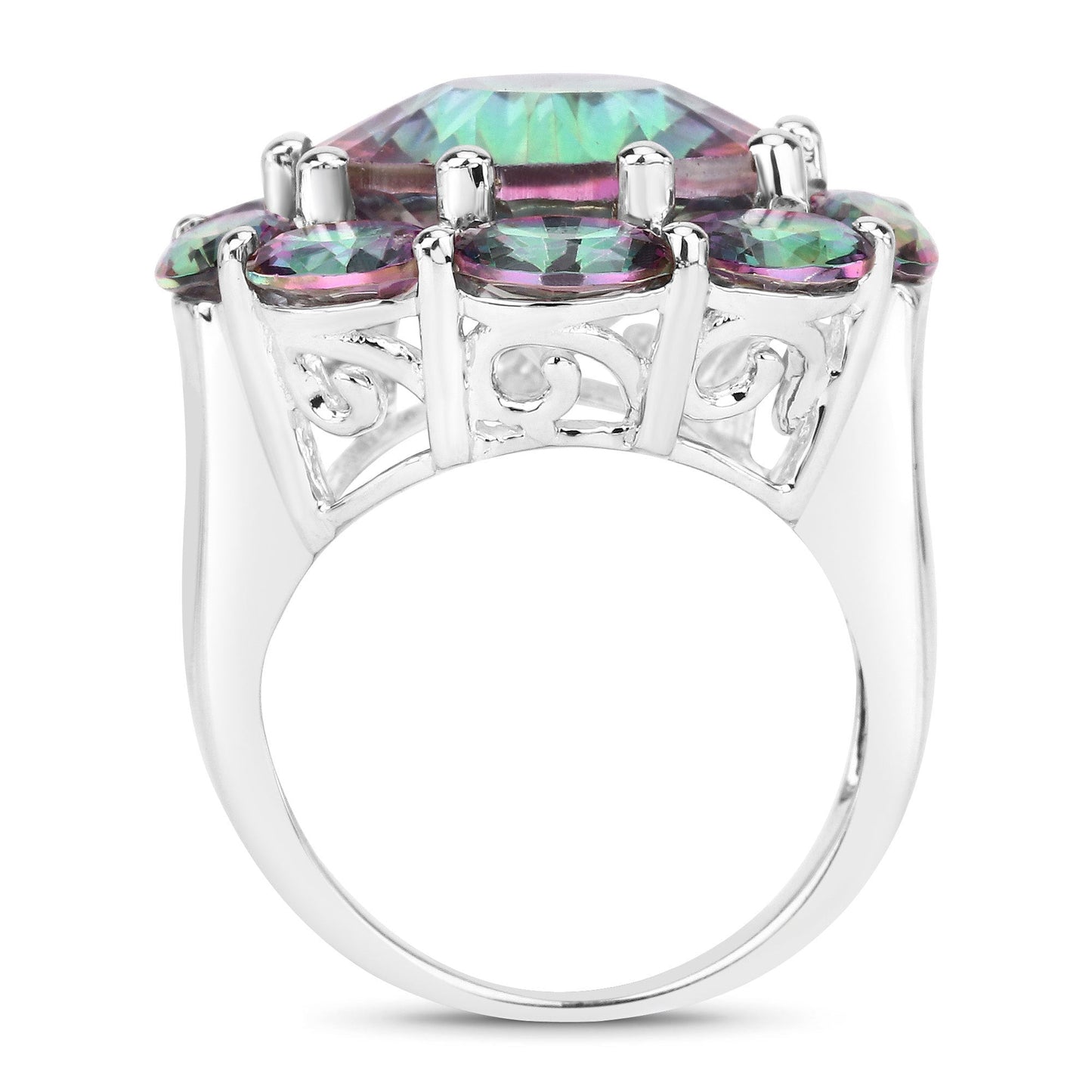 11.45 Carat Genuine Rainbow Quartz .925 Sterling Silver Ring Bids.com
