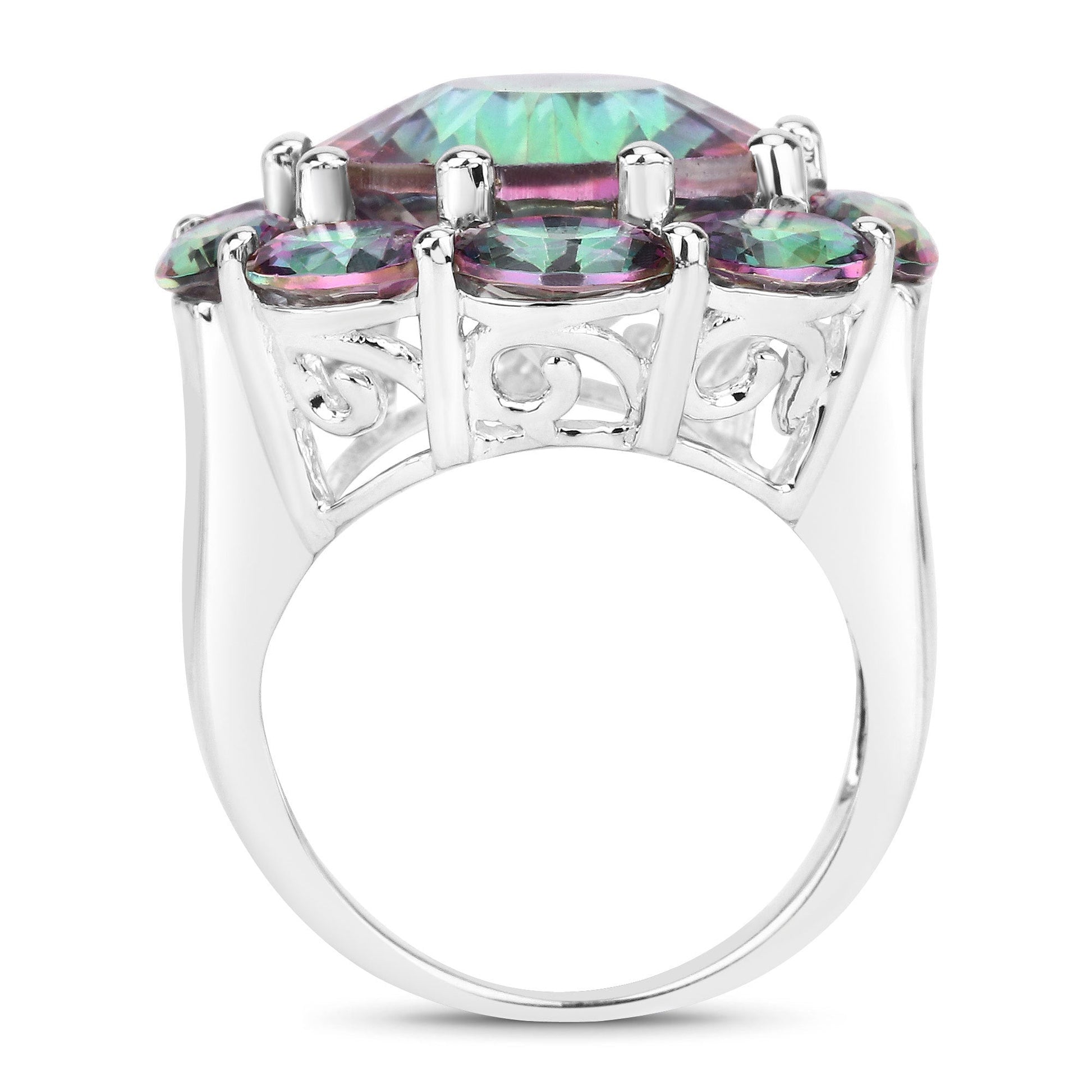11.45 Carat Genuine Rainbow Quartz .925 Sterling Silver Ring Bids.com