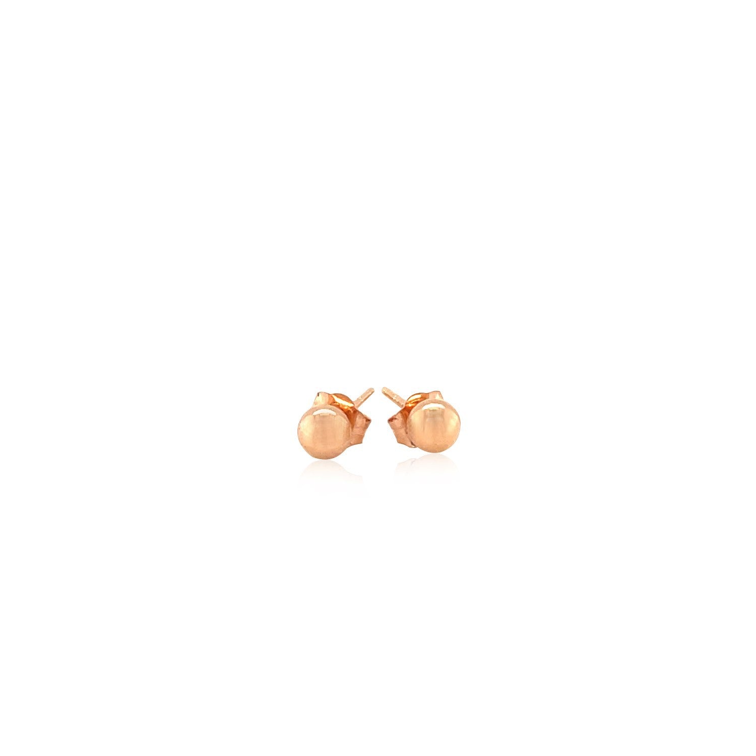 14k Rose Gold Ball Style Stud Earrings (4.0 mm) Bids.com