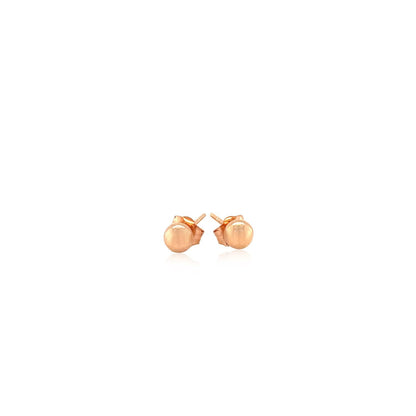 14k Rose Gold Ball Style Stud Earrings (4.0 mm) Bids.com