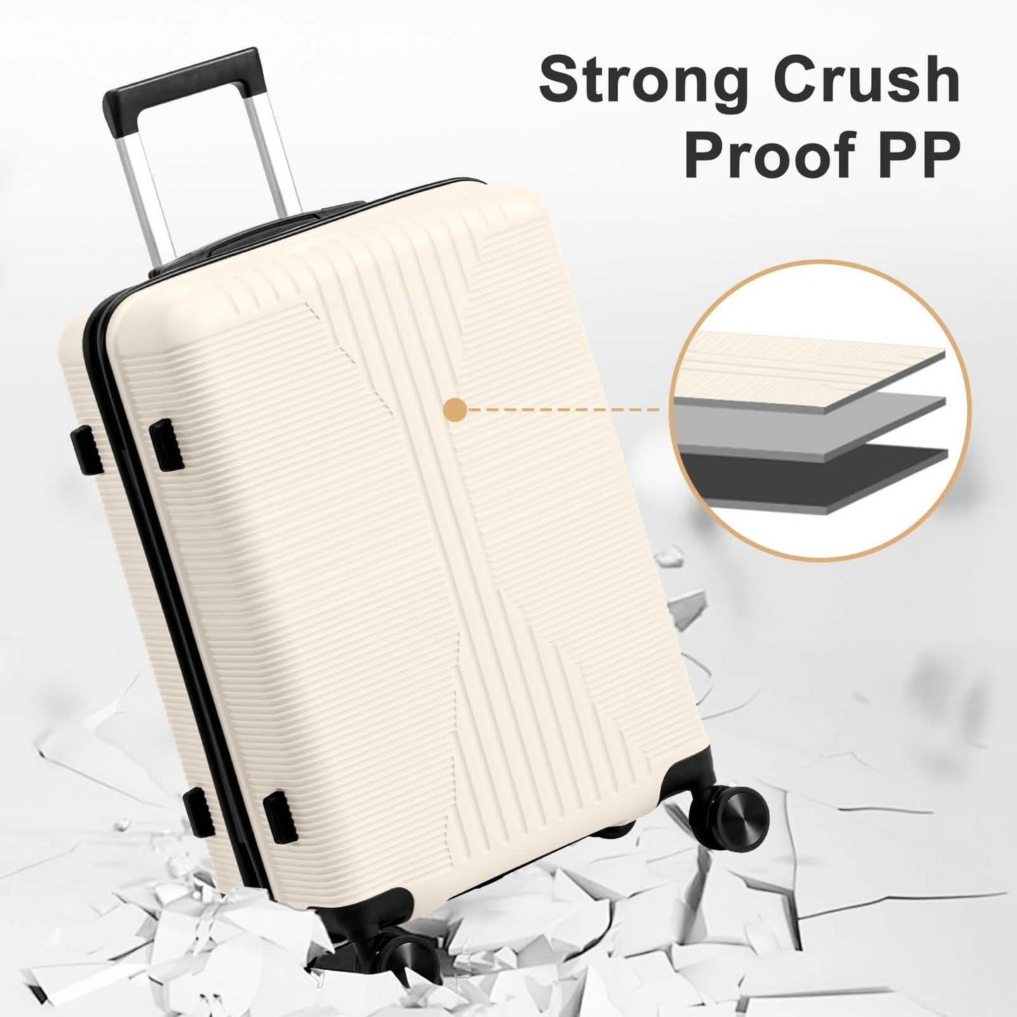 5-Piece Lightweight Luggage Set with Lock – 12/16/20/24/28 Inch DailySale