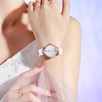 Women's Rose Gold Quartz Watch Petite Leather Strap Dial BandsCo Straps
